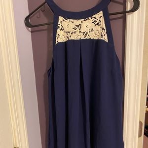 Navy sleeveless dress
